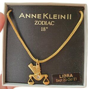 Vintage Anne Klein Gold-Plated Libra Necklace